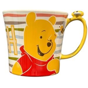 Disney Winnie the Pooh and Piglet‎ Ceramic Colorful Striped Design Coffee Mug